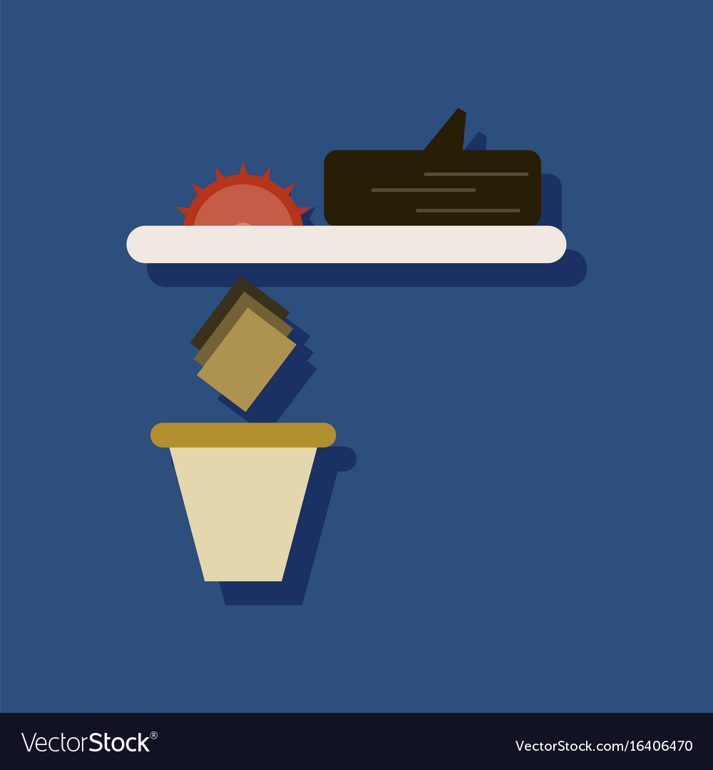Flat icon design collection paper and trash