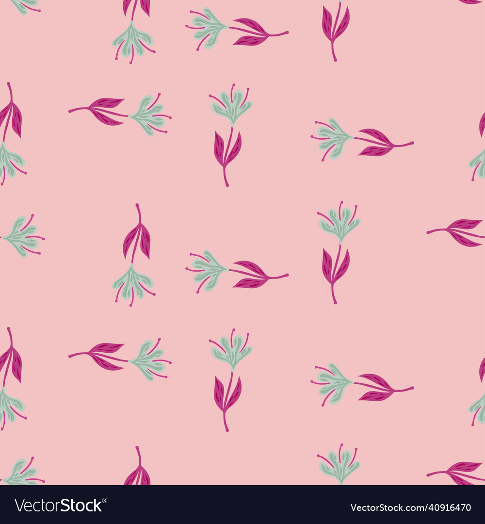 Flower cute seamless pattern hand drawn field