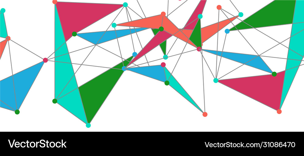 Line points connections triangular technology Vector Image