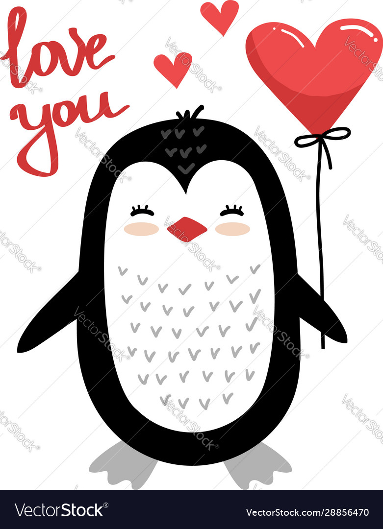 Little penguin scandinavian Royalty Free Vector Image