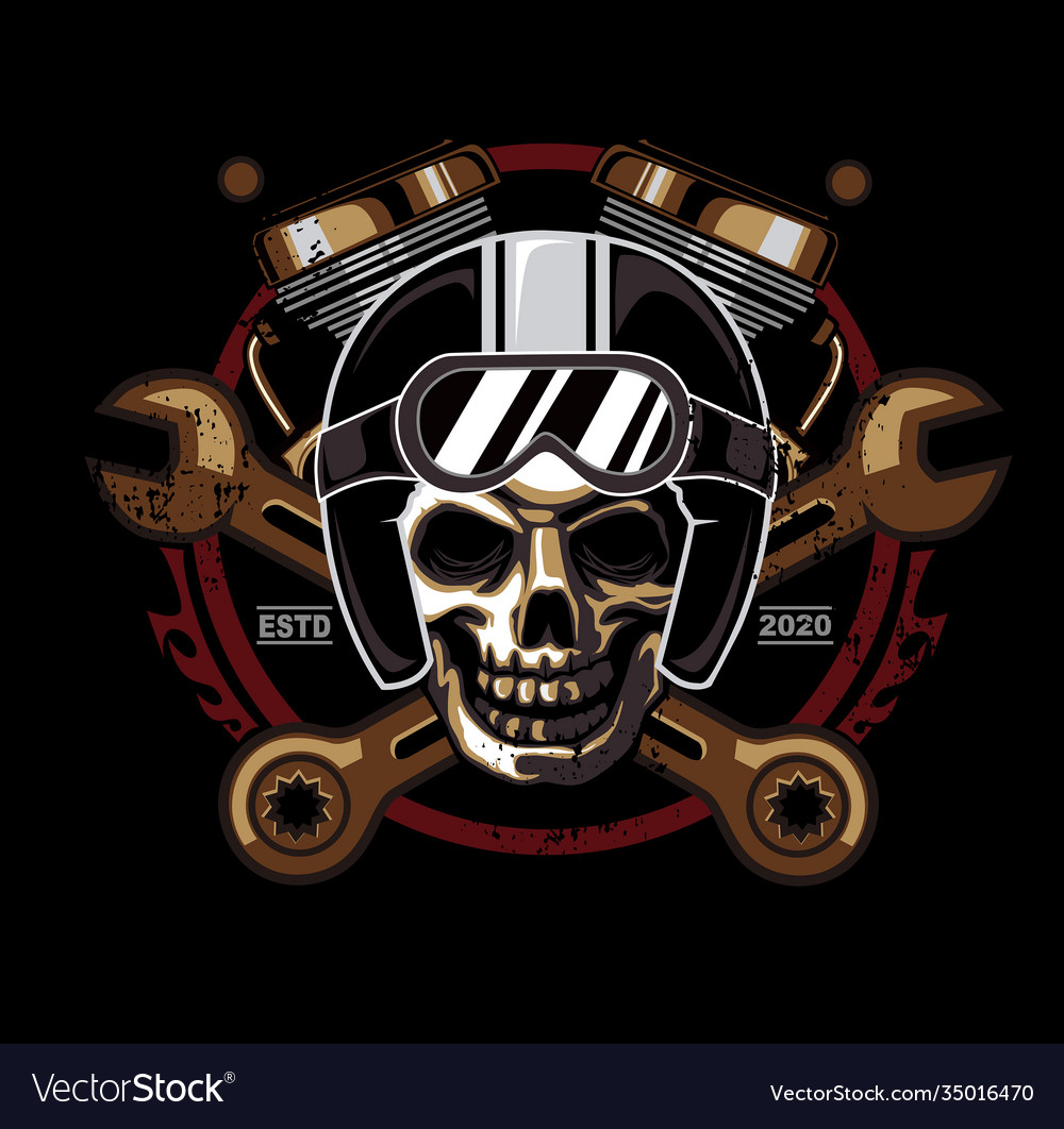 Motor sport skull logo