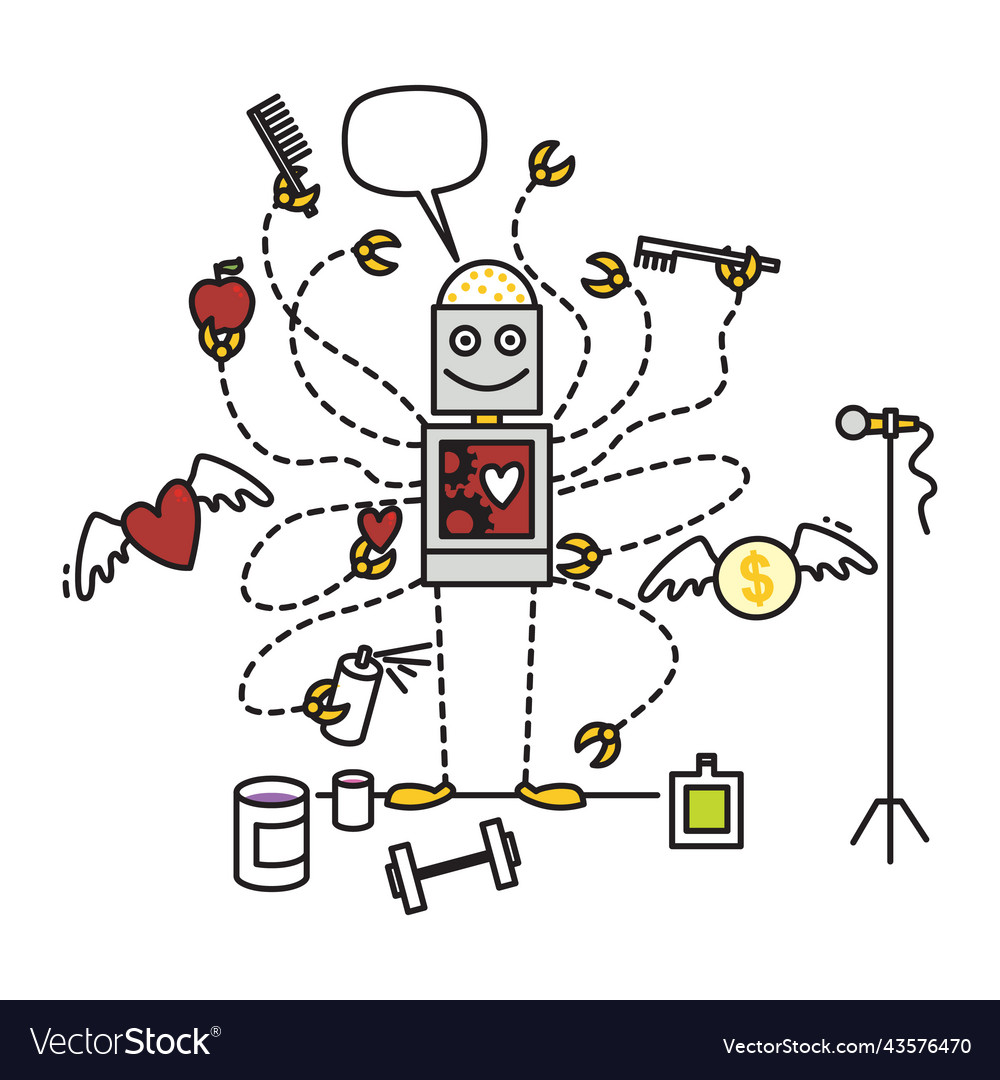 Multitasking modern robot with multiple hands