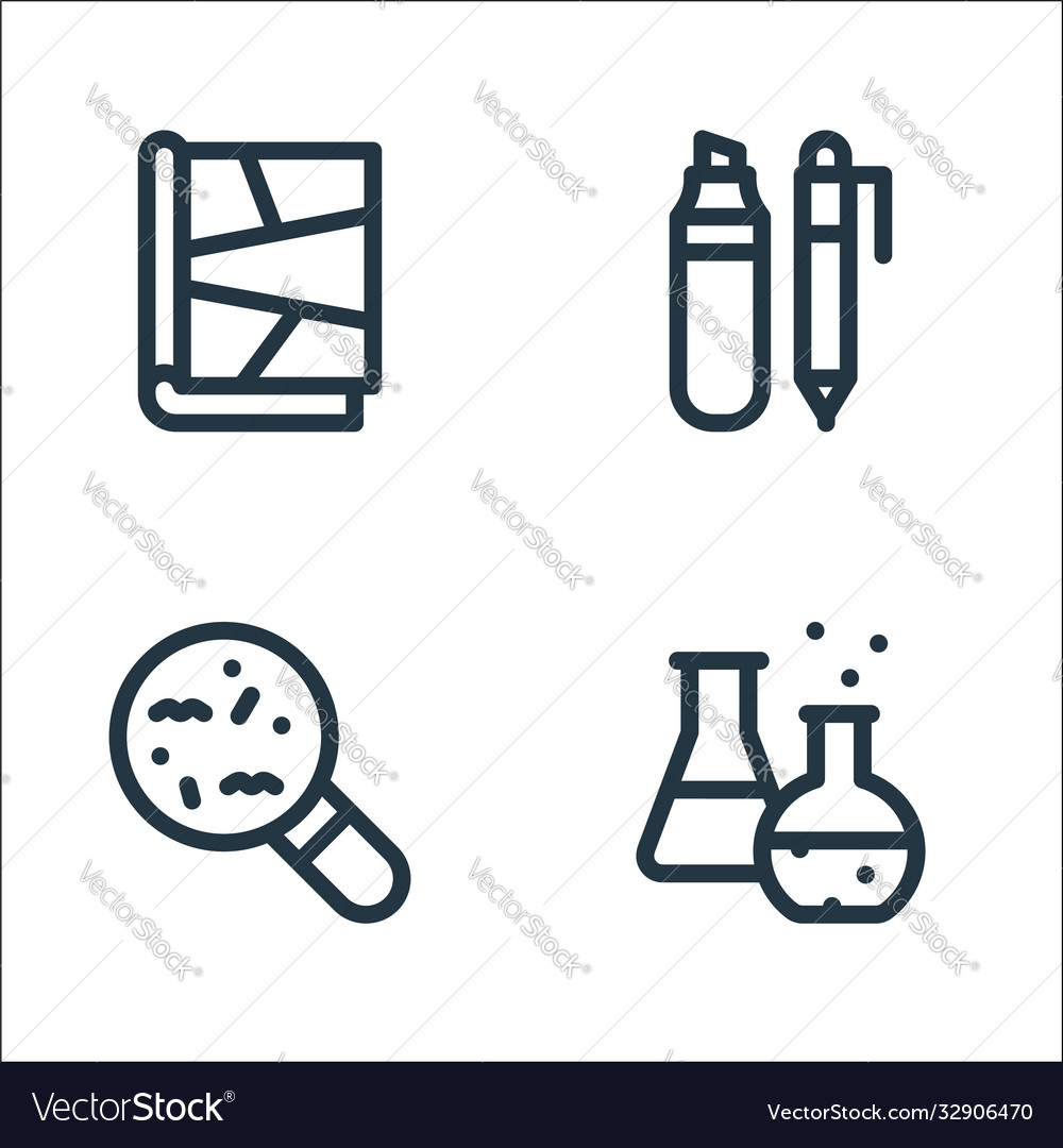 Nerd line icons linear set quality vector image Nerd line icons linear set quality