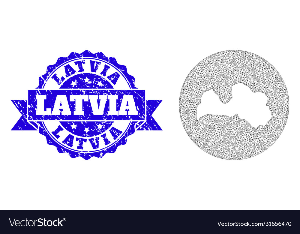 Network mesh circle stencils map latvia