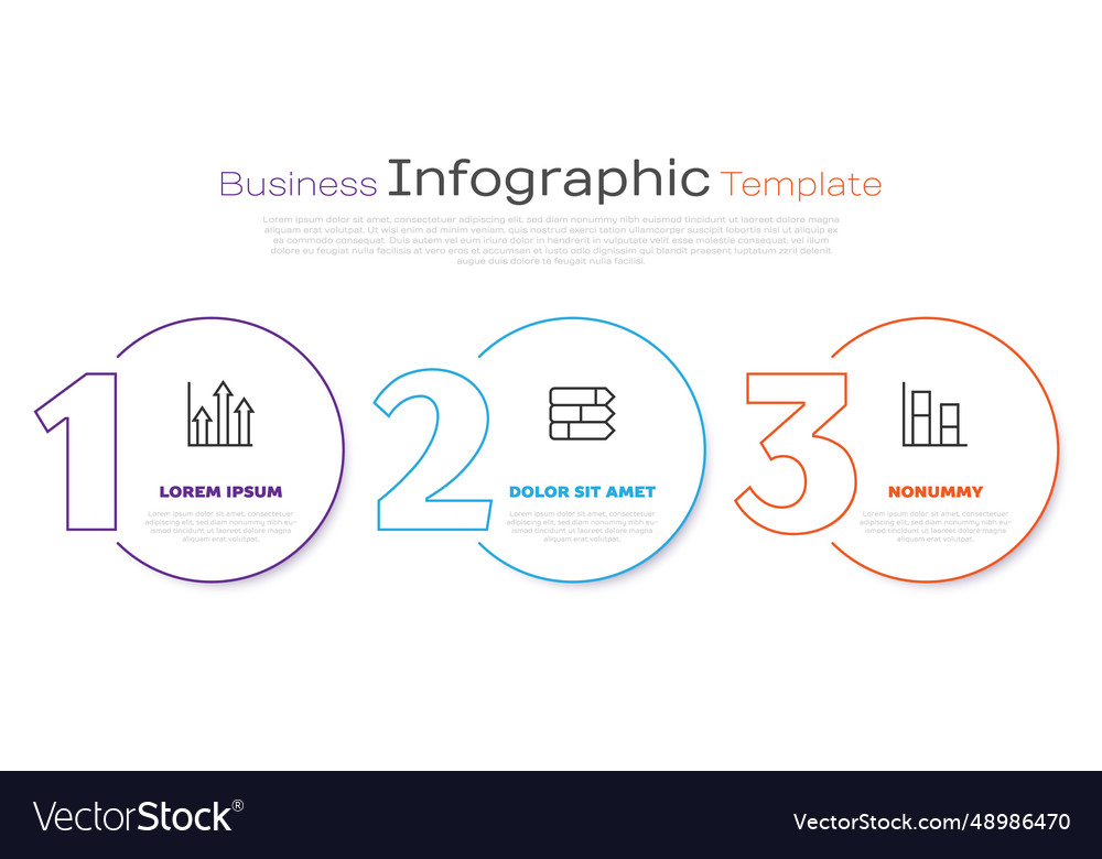 Set line pie chart infographic and graph