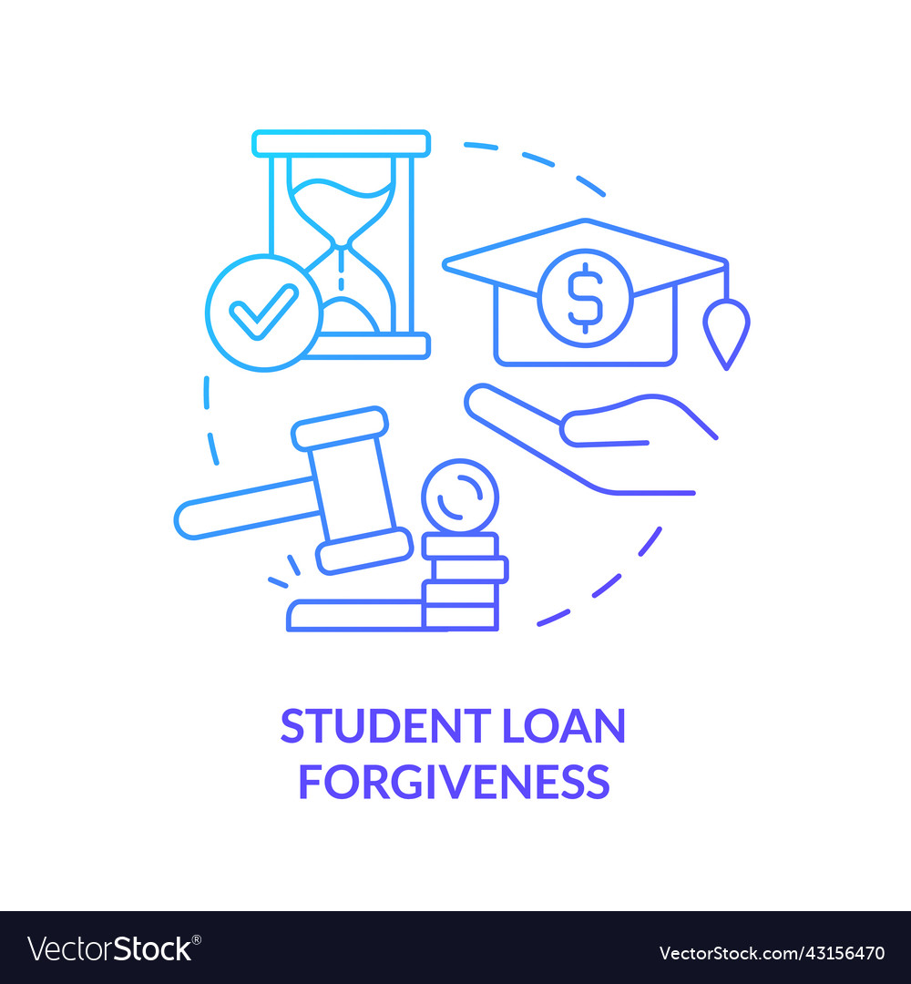 Student loan forgiveness blue gradient concept