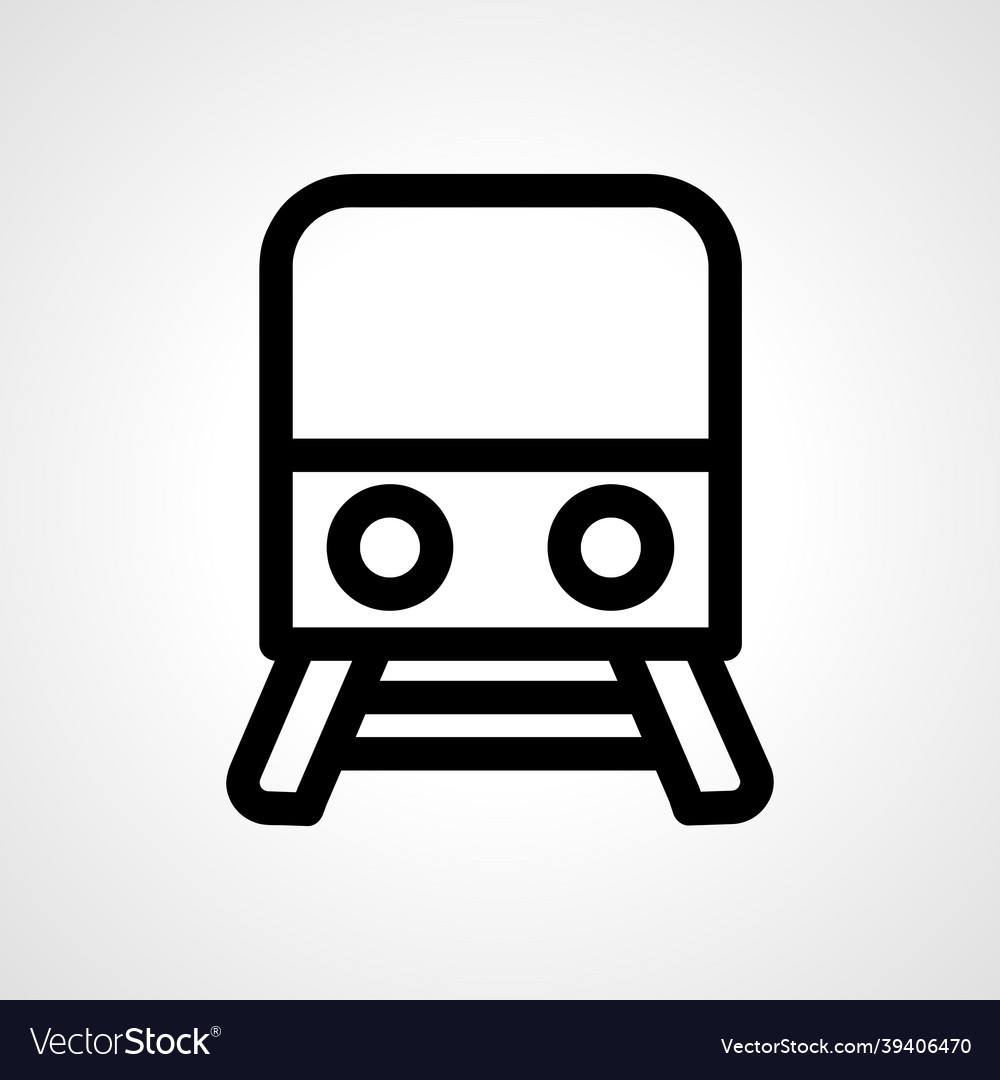 Train line icon linear outline vector image Train line icon linear outline