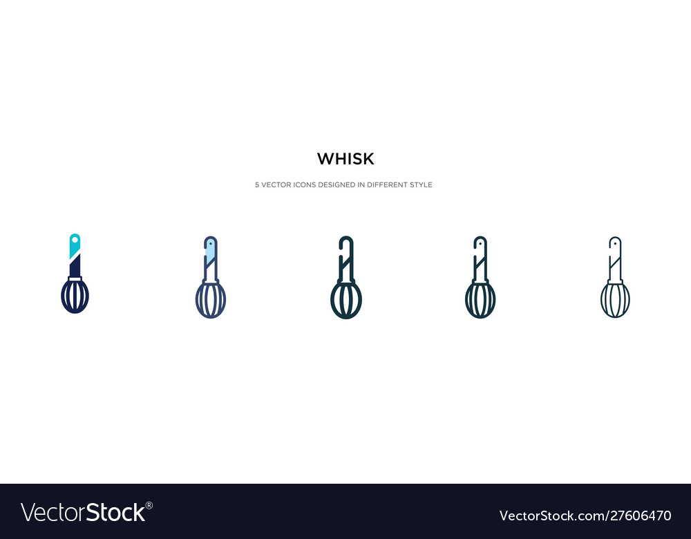 Whisk icon in different style two colored