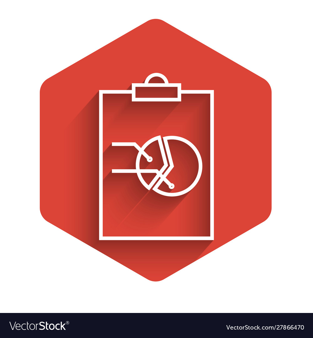 White line clipboard with graph chart icon Vector Image White line clipboard with graph chart icon