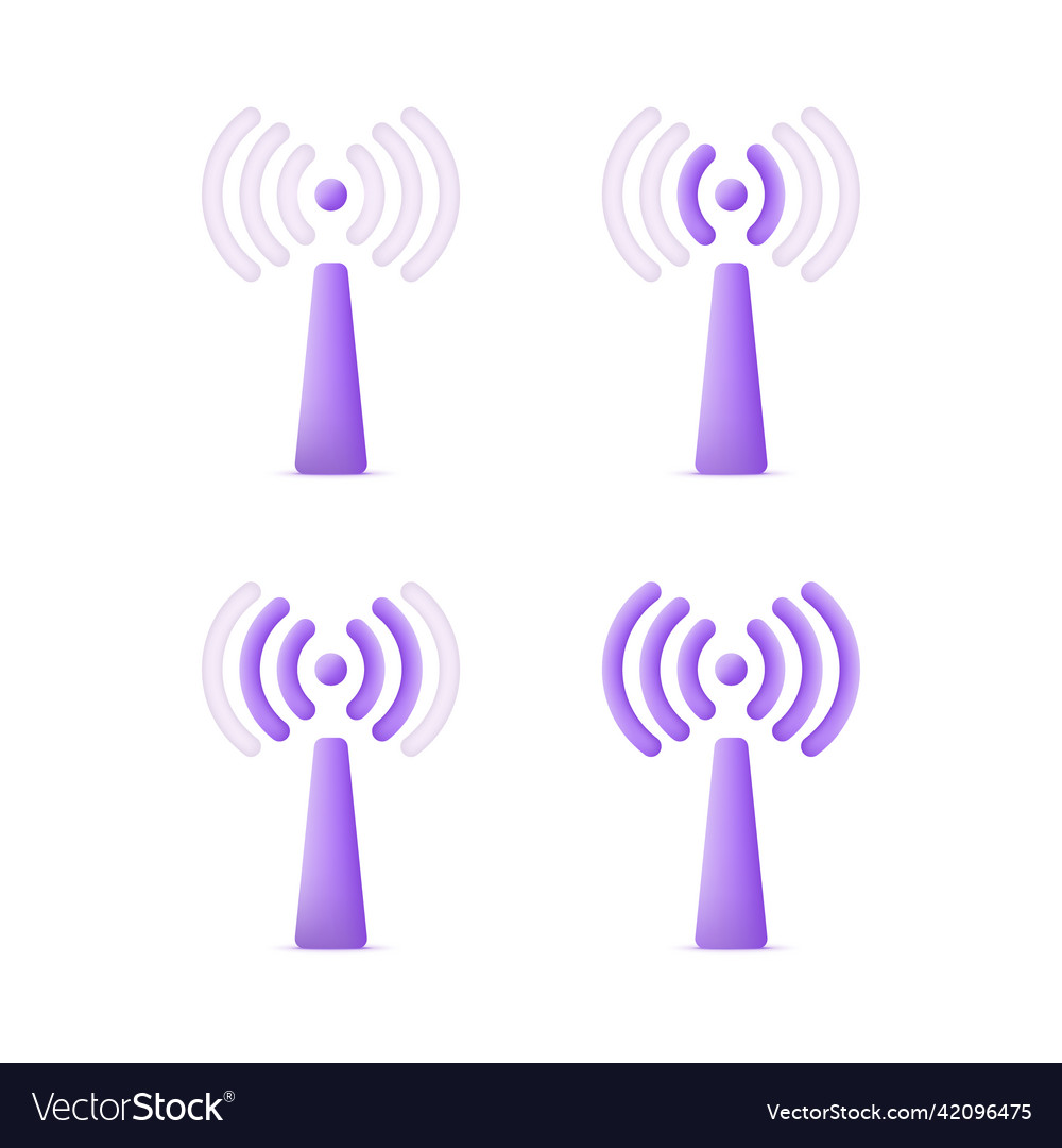 3d wifi signal isolated on white background vector image 3d wifi signal isolated on white background