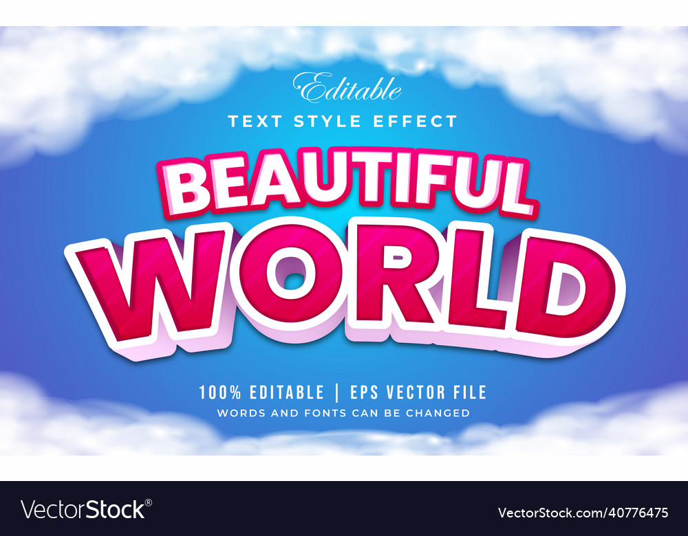 3D World Text Effect - Editable