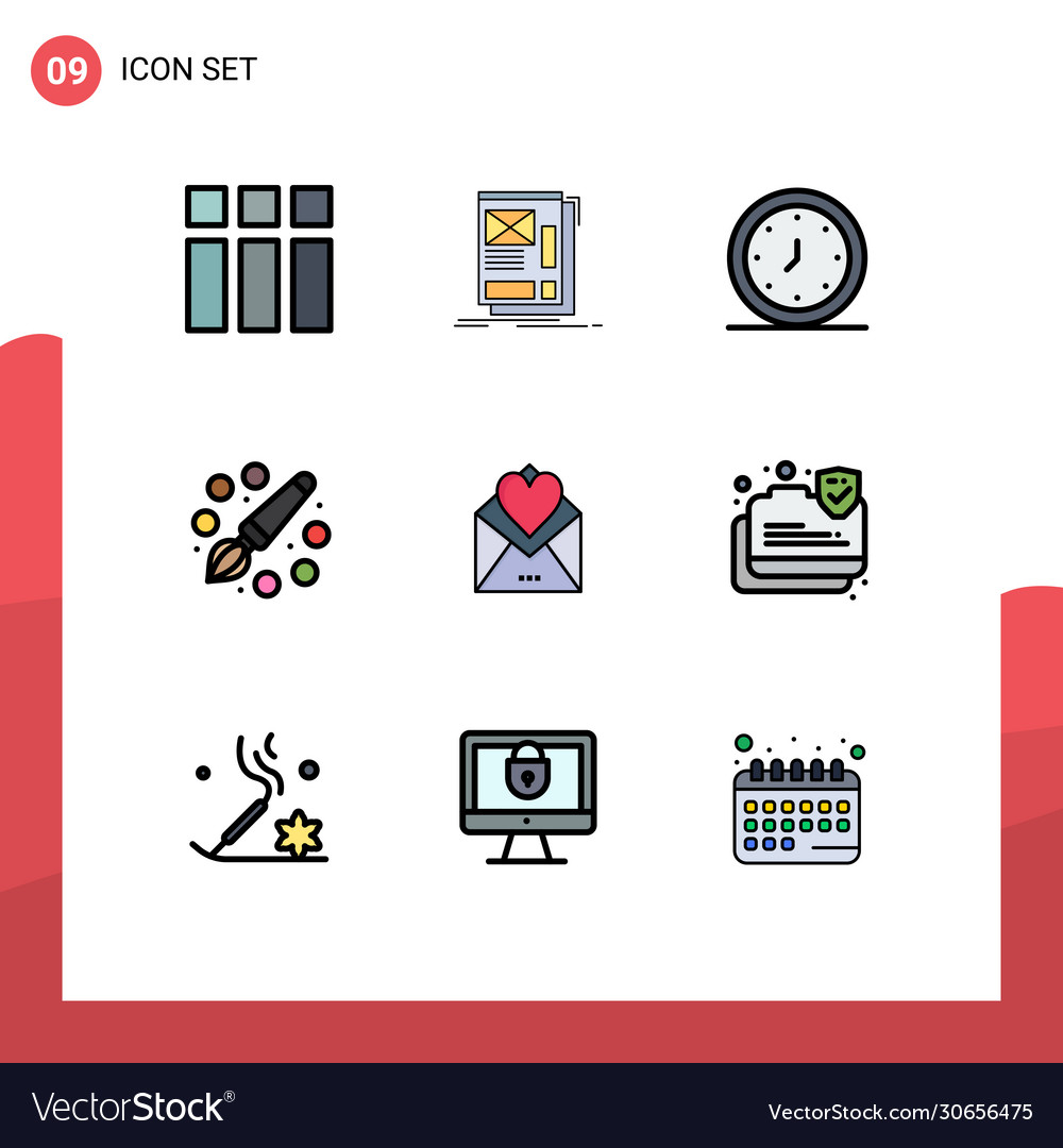 9 user interface filledline flat color pack