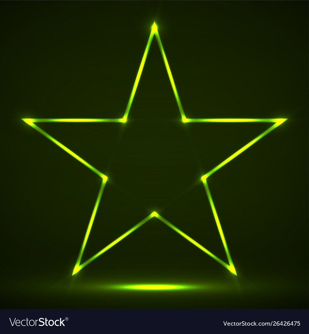 Abstract neon star with glowing lines