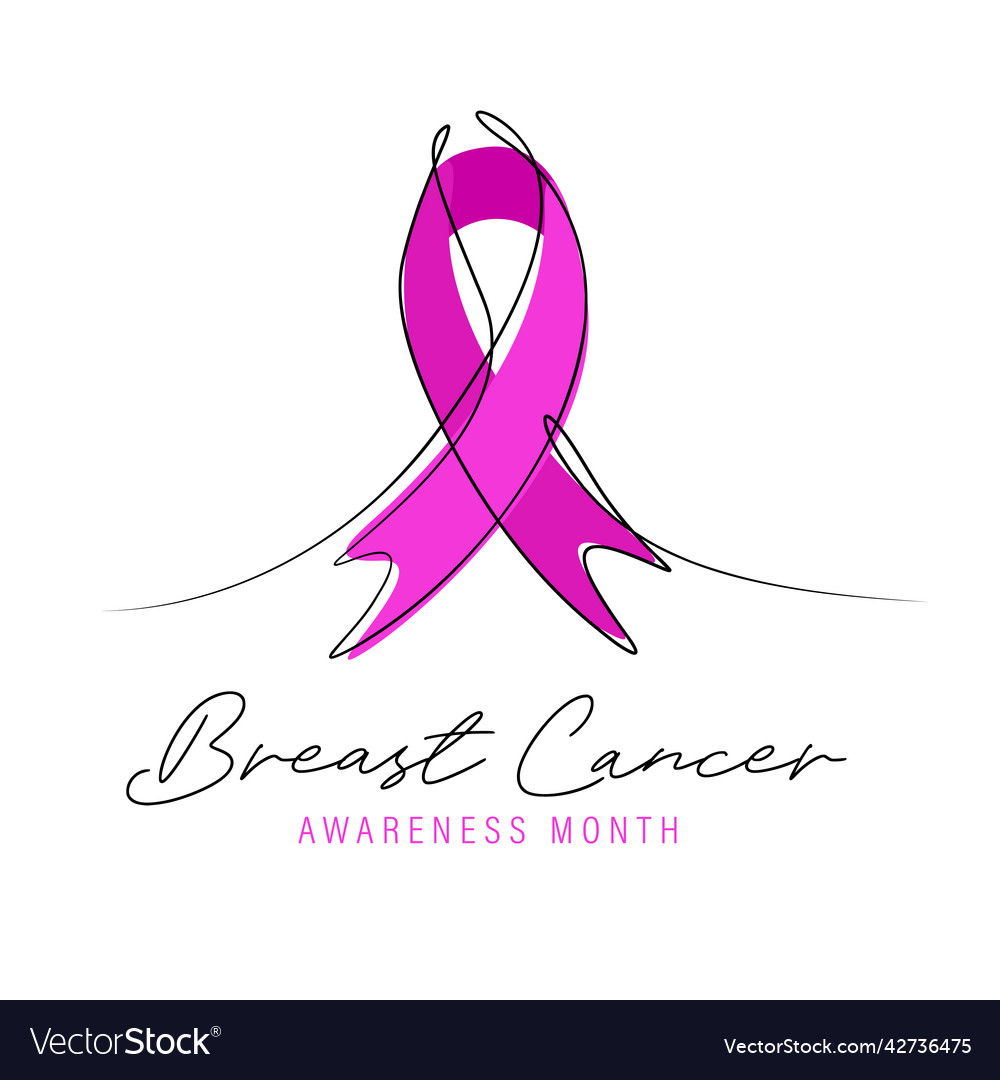 Awareness pink ribbon for breast cancer campaign vector image Awareness pink ribbon for breast cancer campaign