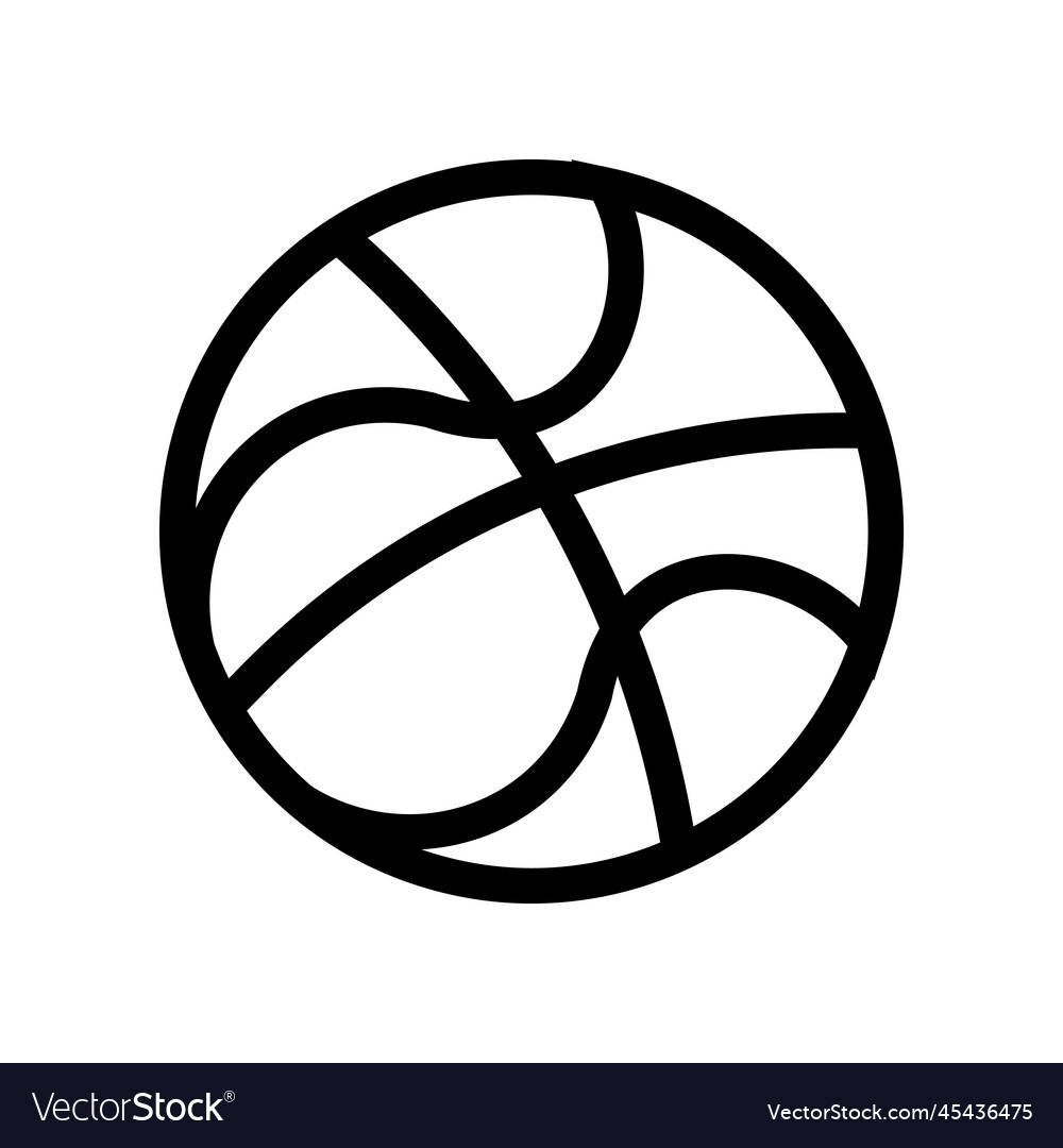 Basketball ball line icon isolated on white