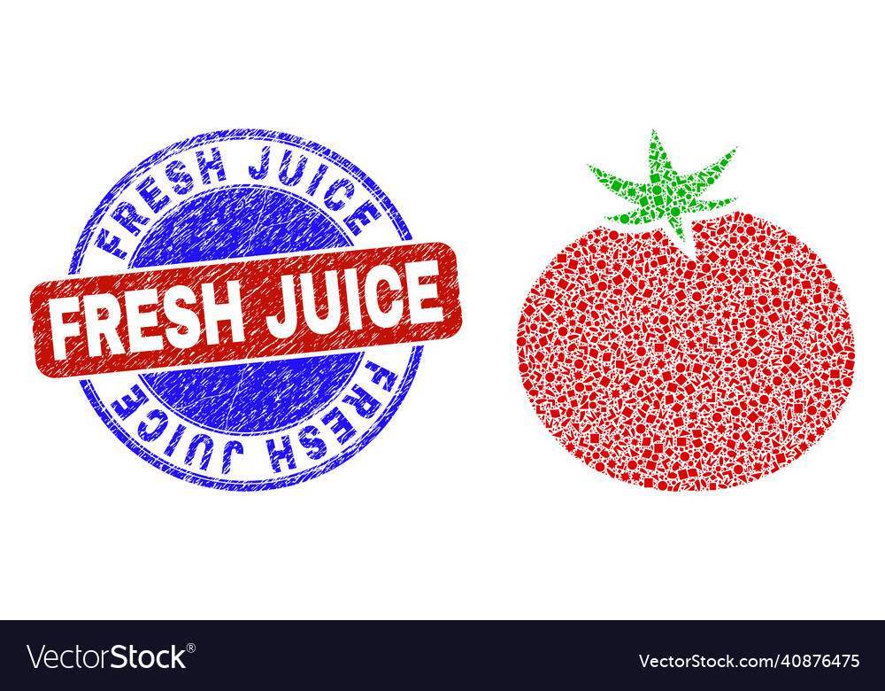 Bicolor textured fresh juice seal and geometric