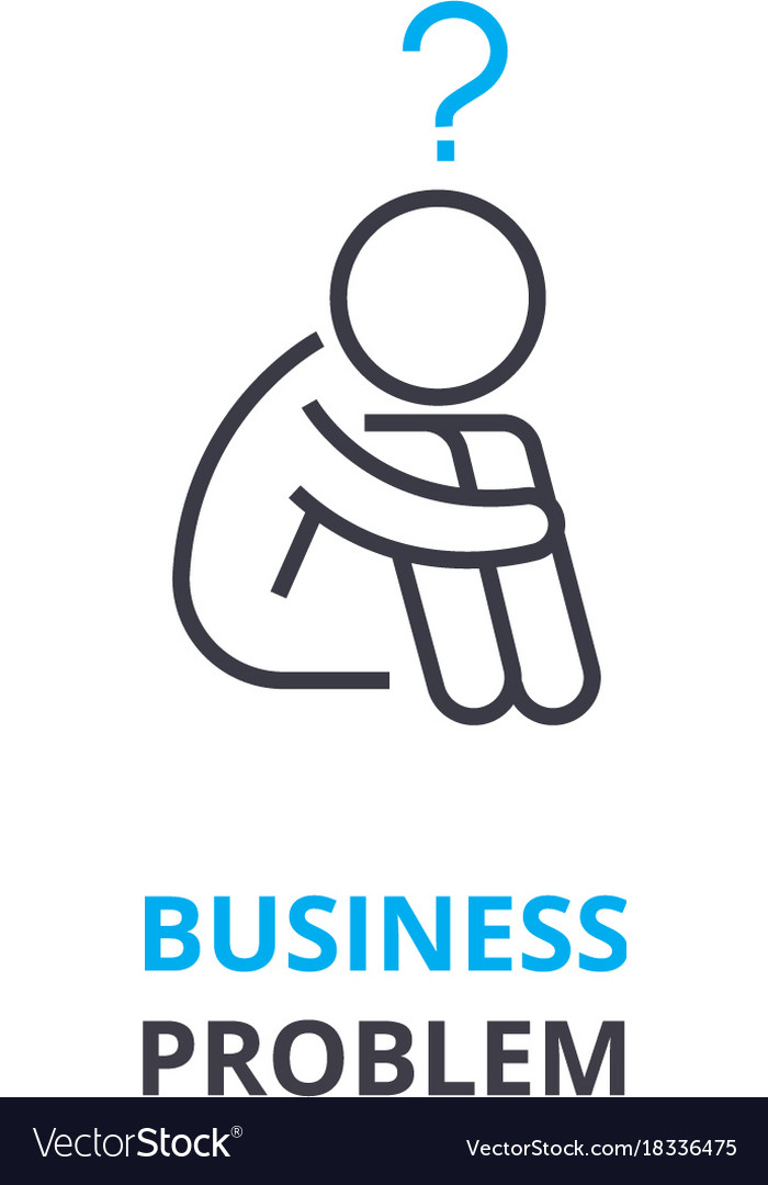 Business problem concept outline icon linear