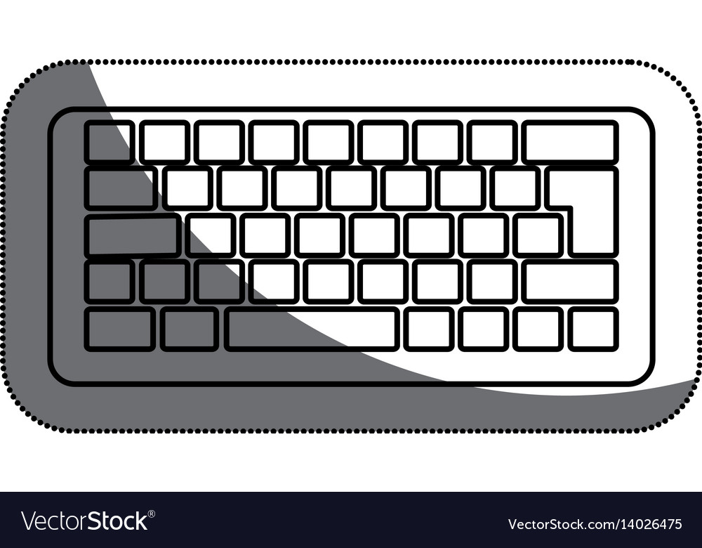 Computer keyboard isolated icon Royalty Free Vector Image