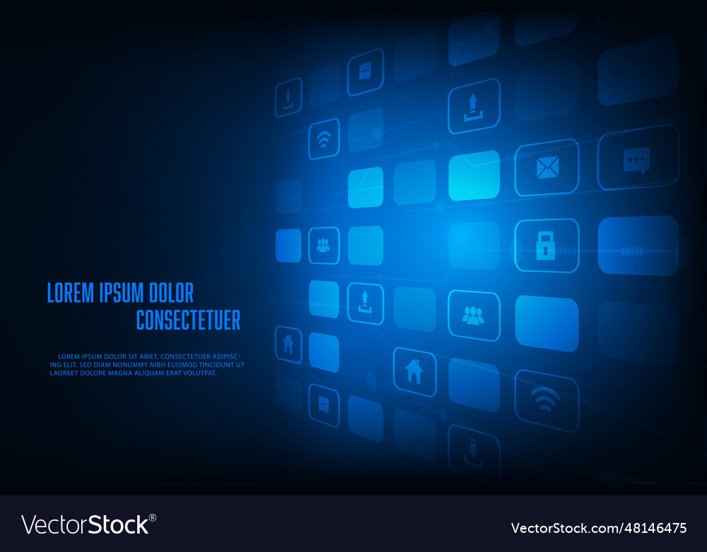 Concept global network connection technology vector image Concept global network connection technology