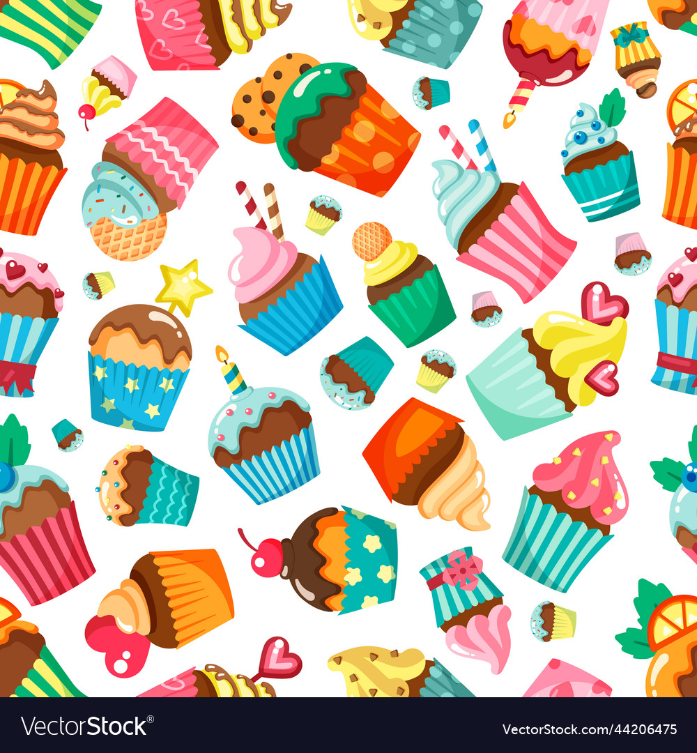 Cupcake pattern muffins collection for textile