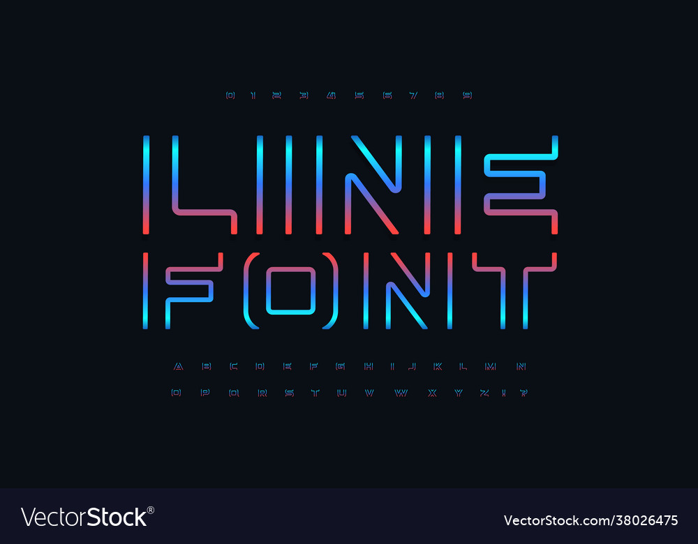 Cutting edge letter and number set futuristic Vector Image