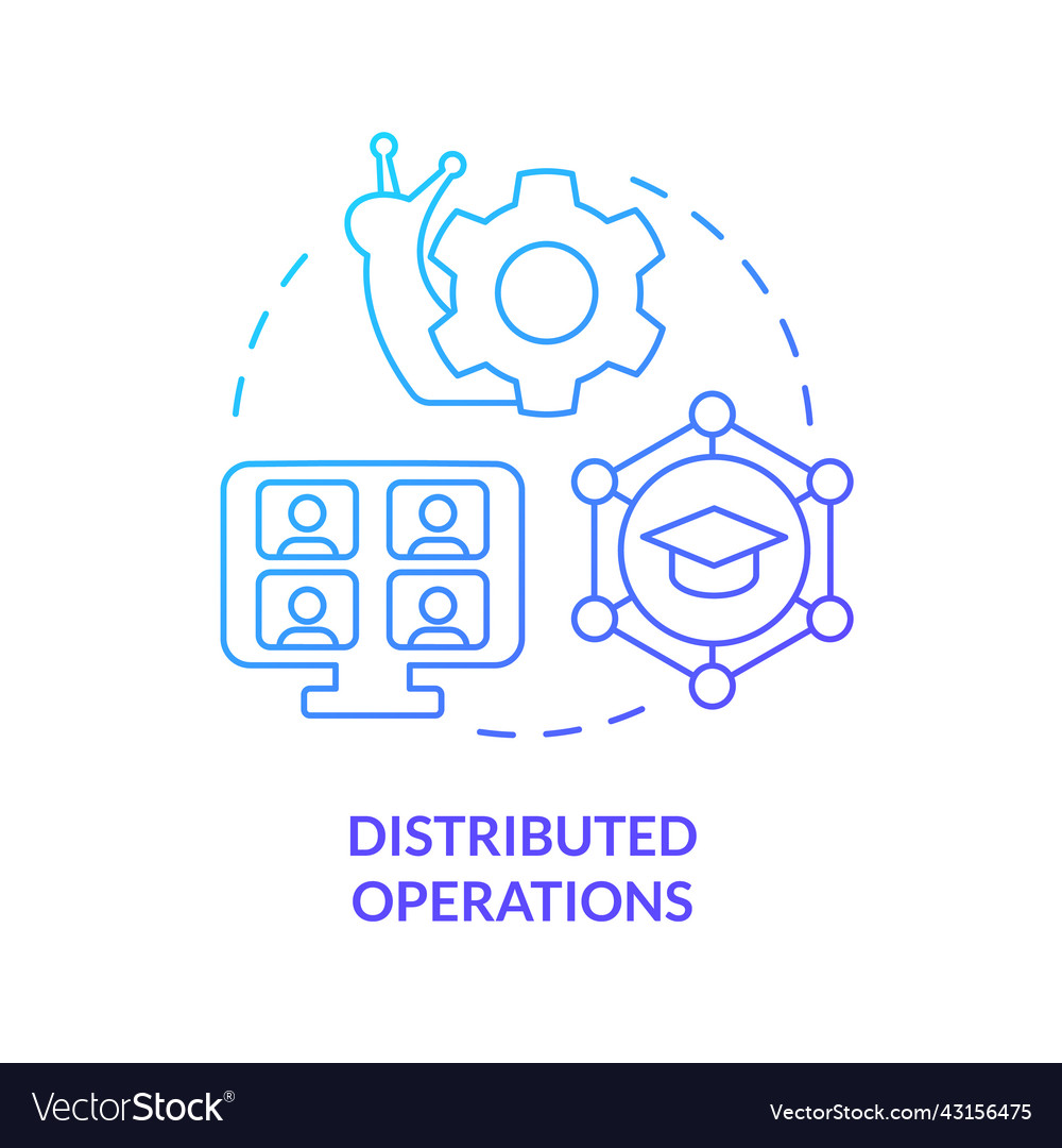 Distributed operations blue gradient concept icon