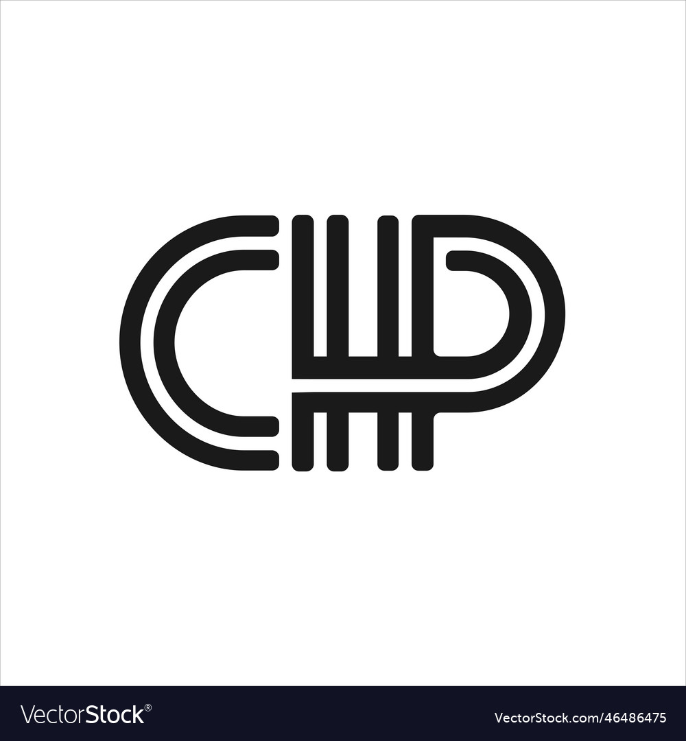 Dp or pd logo initial design line art vector image Dp or pd logo initial design line art