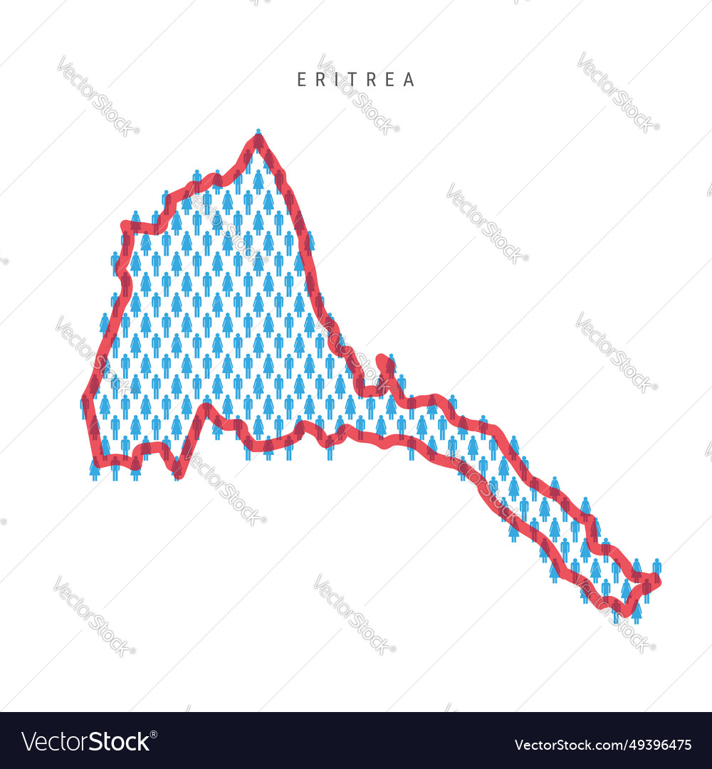 Eritrea population map stick figures eritrean vector image Eritrea population map stick figures eritrean