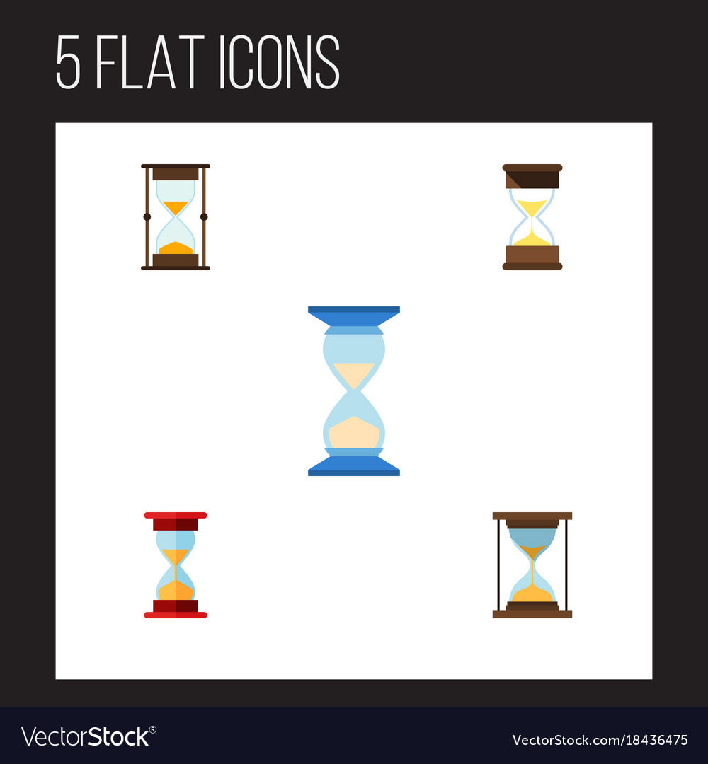 Flat icon sandglass set of sand timer loading