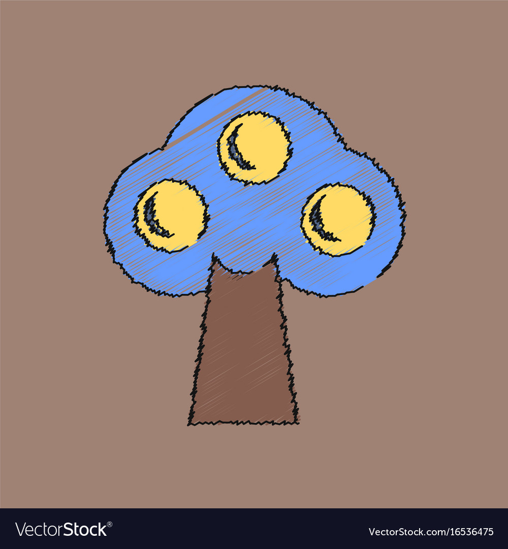 Flat shading style icon ecological tree