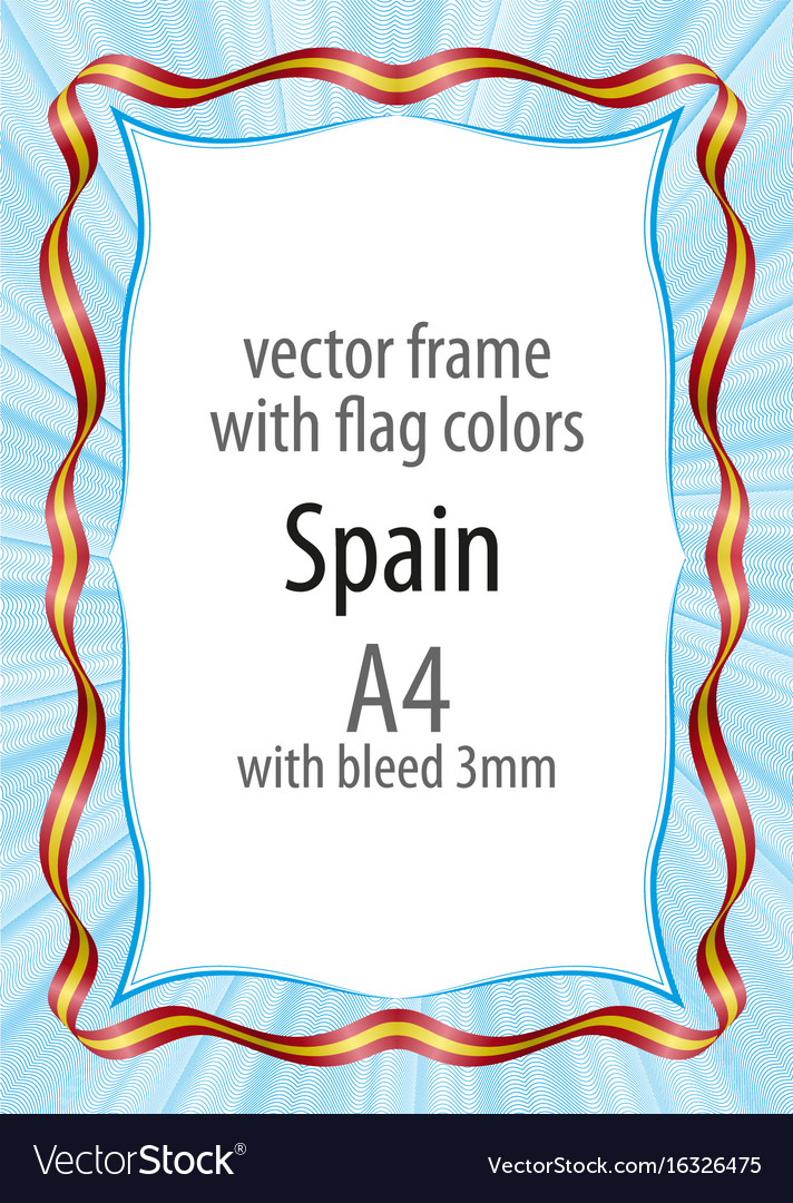 Frame and border of ribbon with the colors