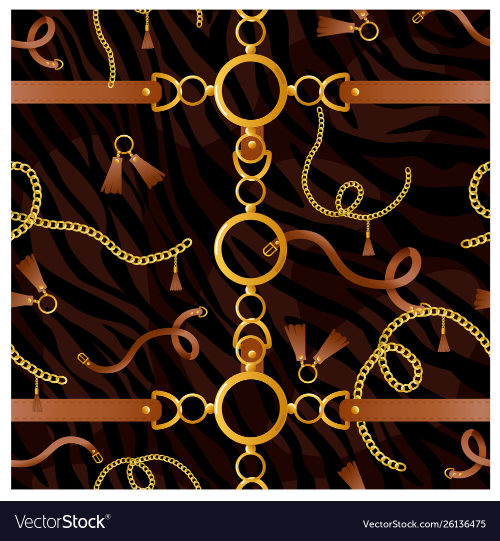 Golden Chain Textile Pattern