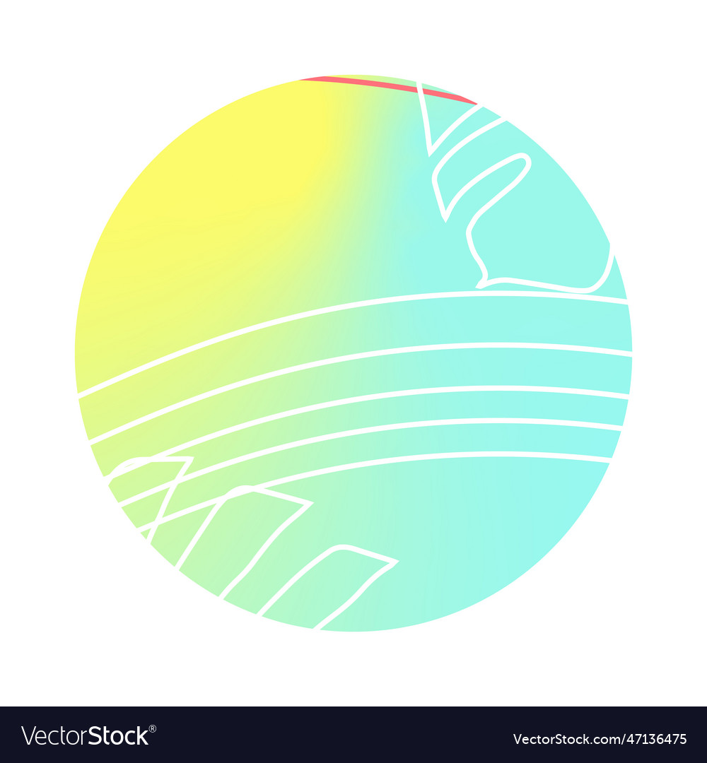 Isolated round shape with color summer background Vector Image Isolated round shape with color summer background