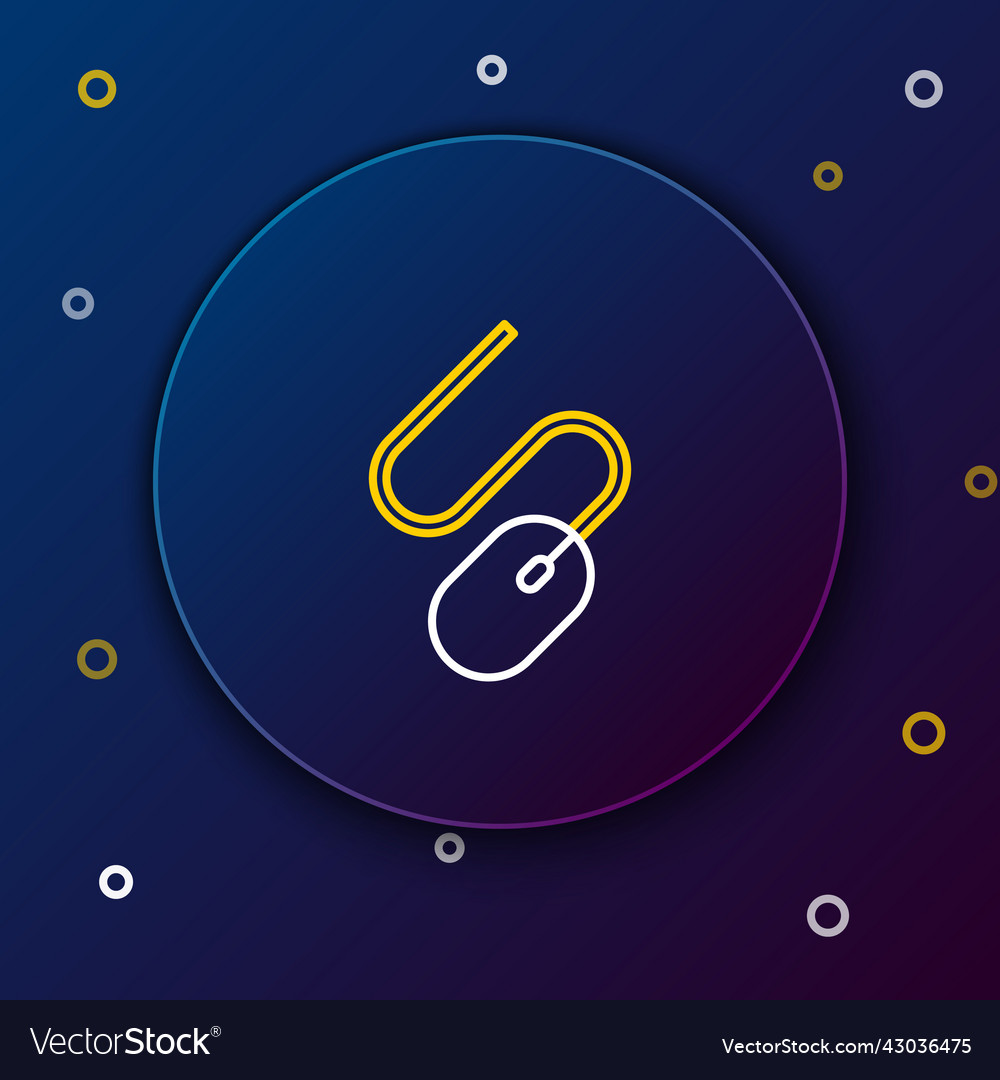 Line computer mouse icon isolated on blue Vector Image Line computer mouse icon isolated on blue
