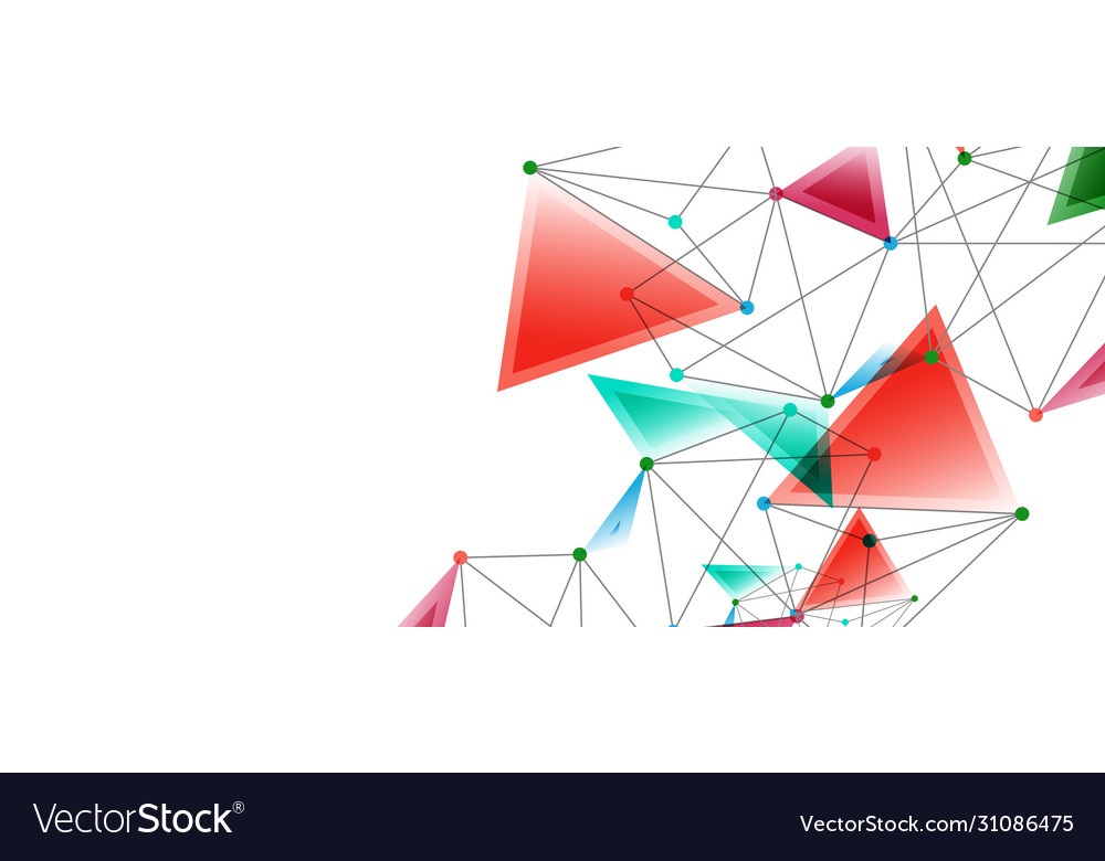 Line points connections triangular technology vector image Line points connections triangular technology