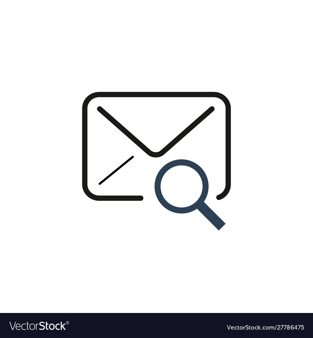 Mail search line icon envelope with magnifying Vector Image Mail search line icon envelope with magnifying