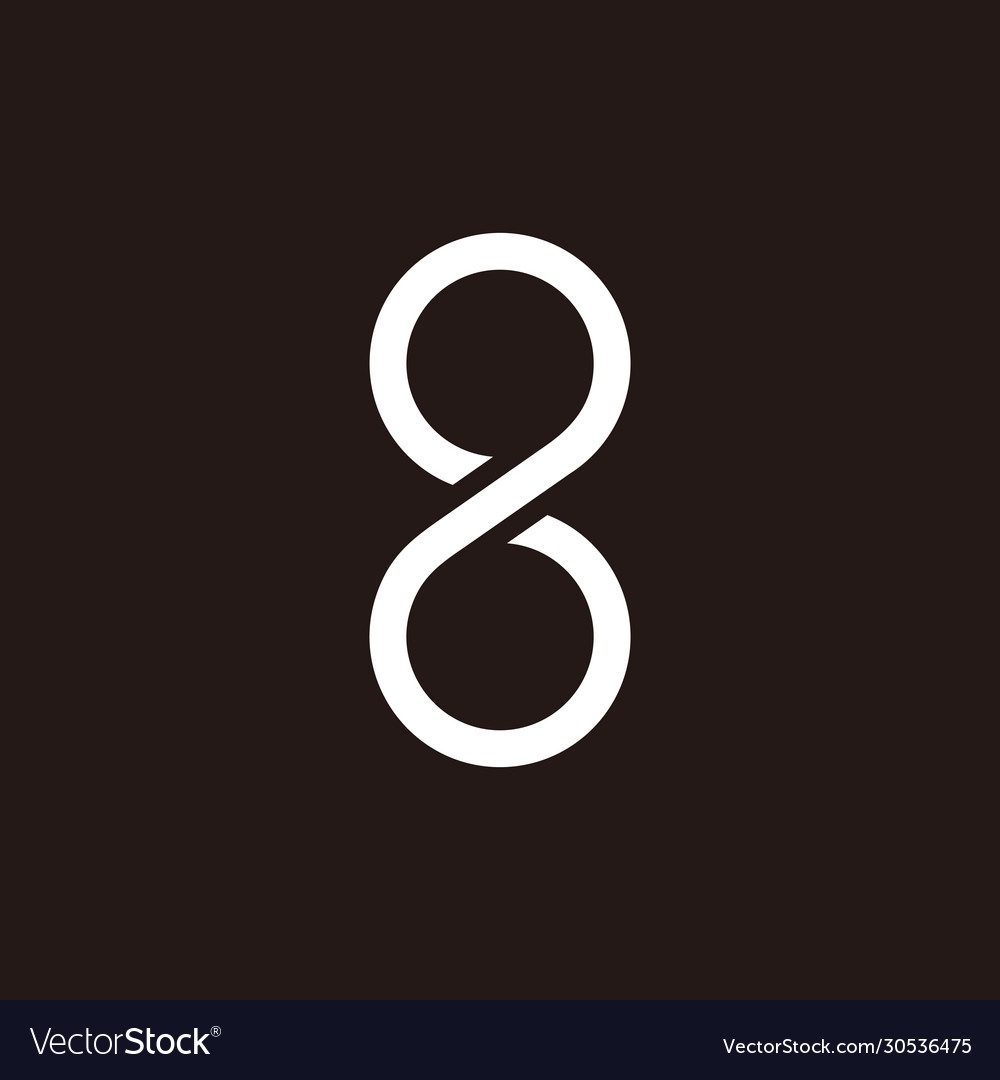 Number 8 infinity simple loop line logo
