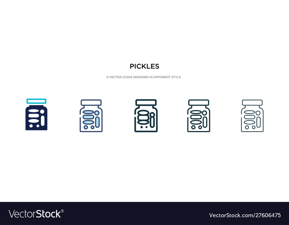 Pickles icon in different style two colored Vector Image Pickles icon in different style two colored
