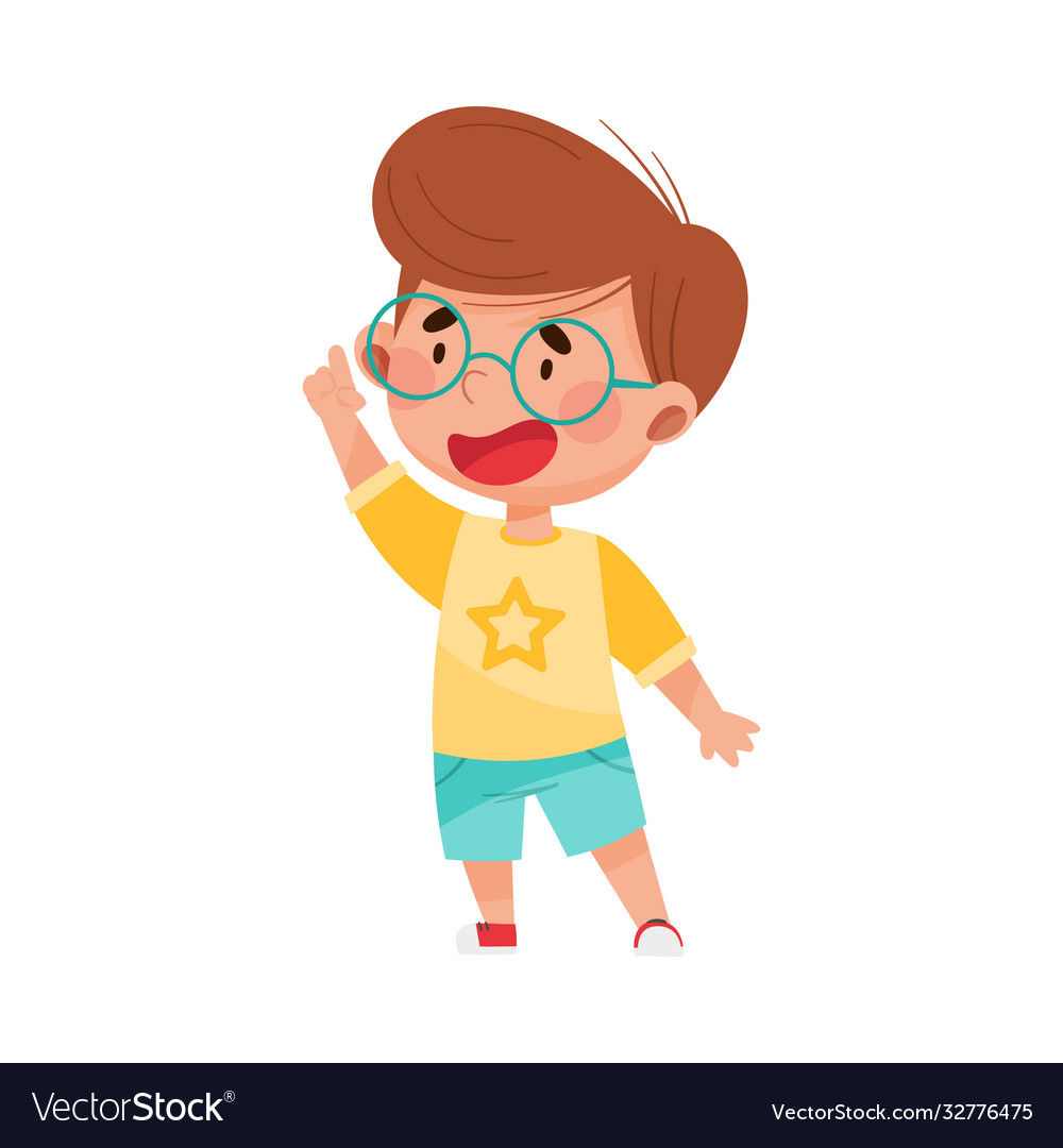 Red-Haired Boy Pointing