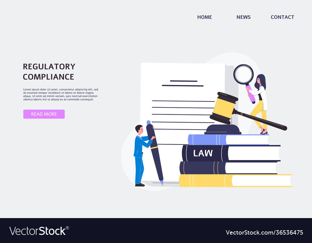 Regulatorische Compliance-Website Banner mit winzigen