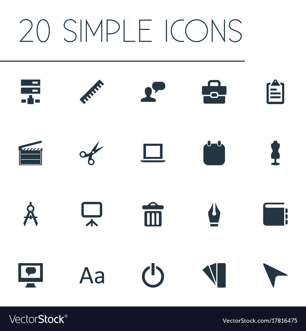 Set of simple designicons
