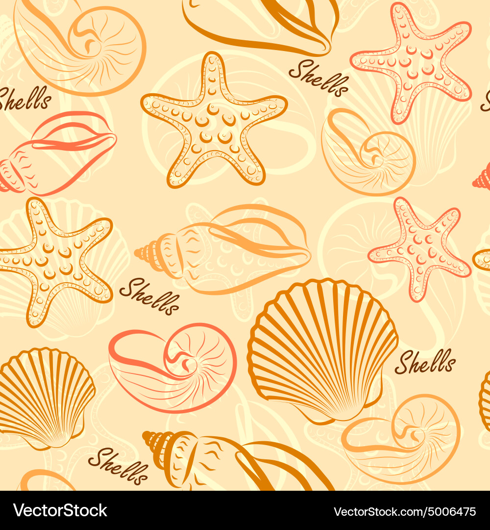 Shells seamless2 Royalty Free Vector Image - VectorStock