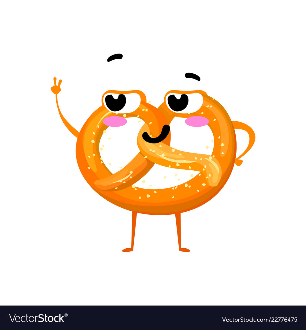 Smiling Pretzel Character