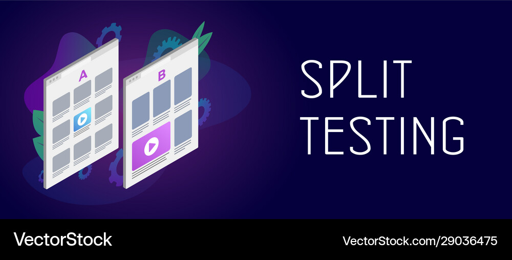 Split Test Image Split test a-b comparison horizontal banner Vector Image