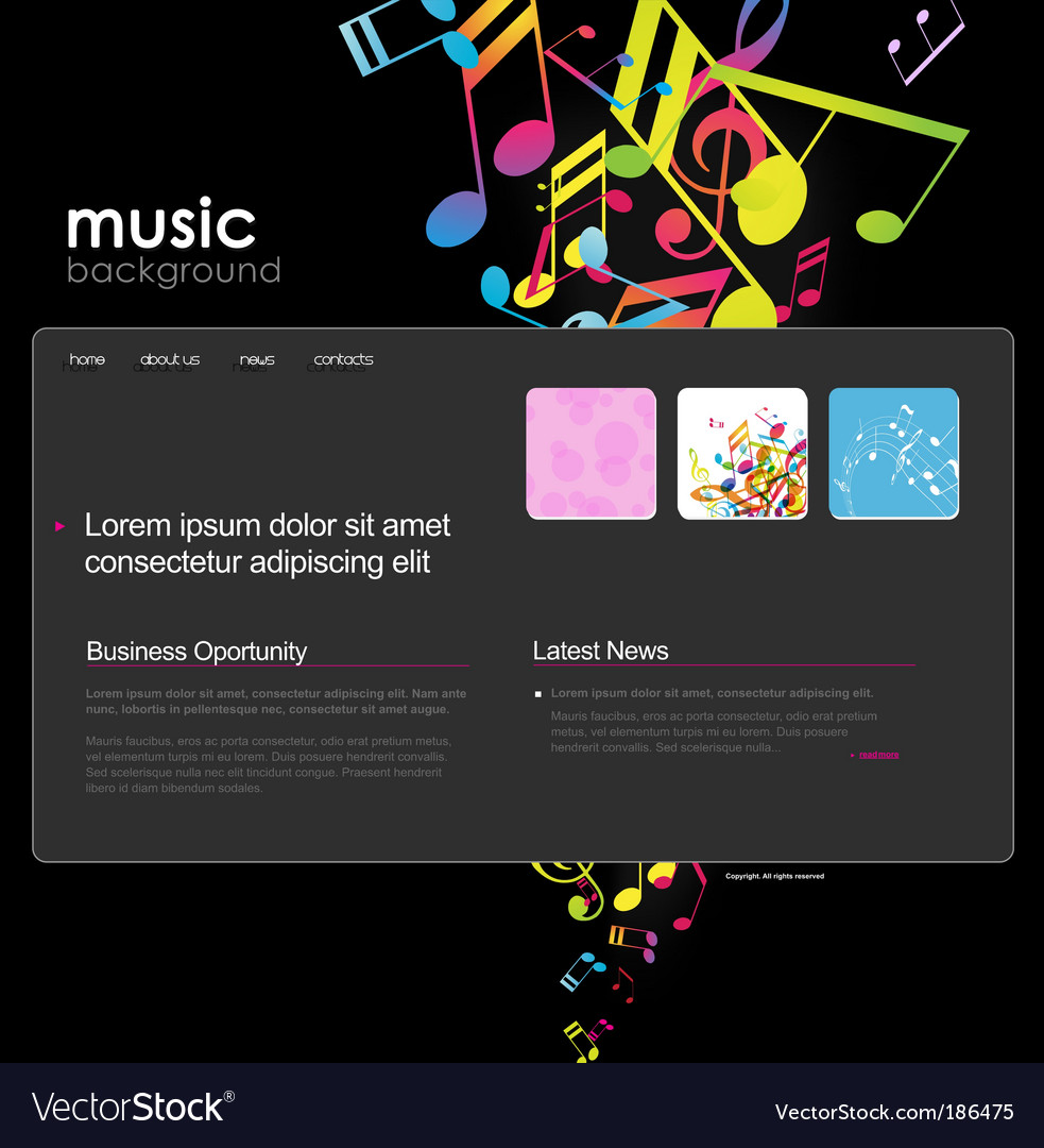 Website template with notes