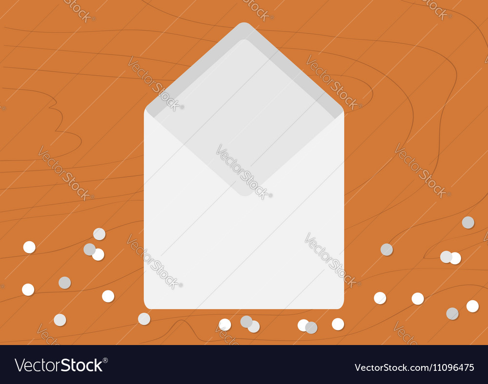 White opened blank envelope empty letter realistic