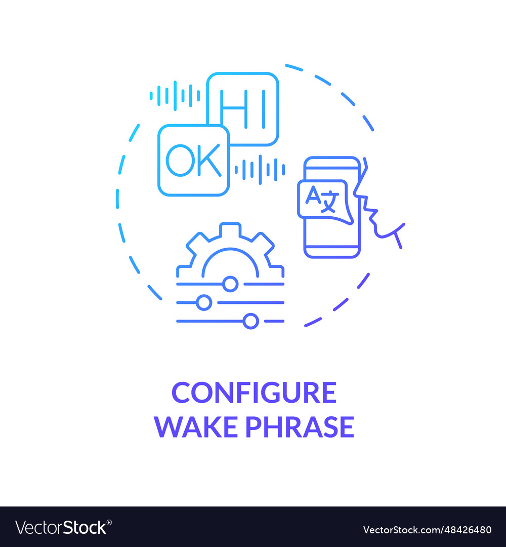 2d configure wake process gradient icon concept