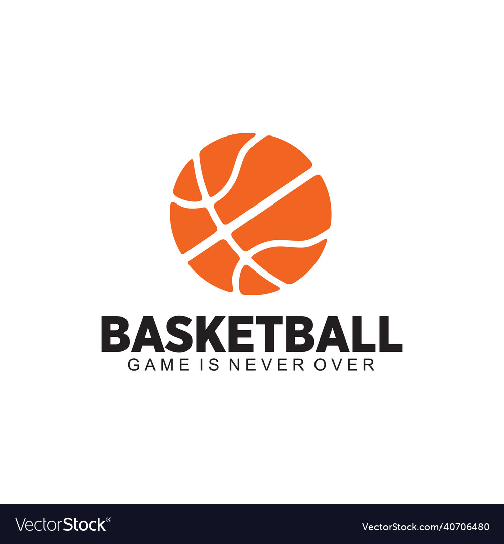 Basketball game sport club logo design Royalty Free Vector