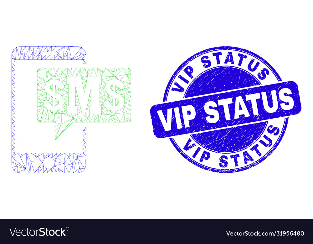 Blue distress vip status seal and web mesh phone