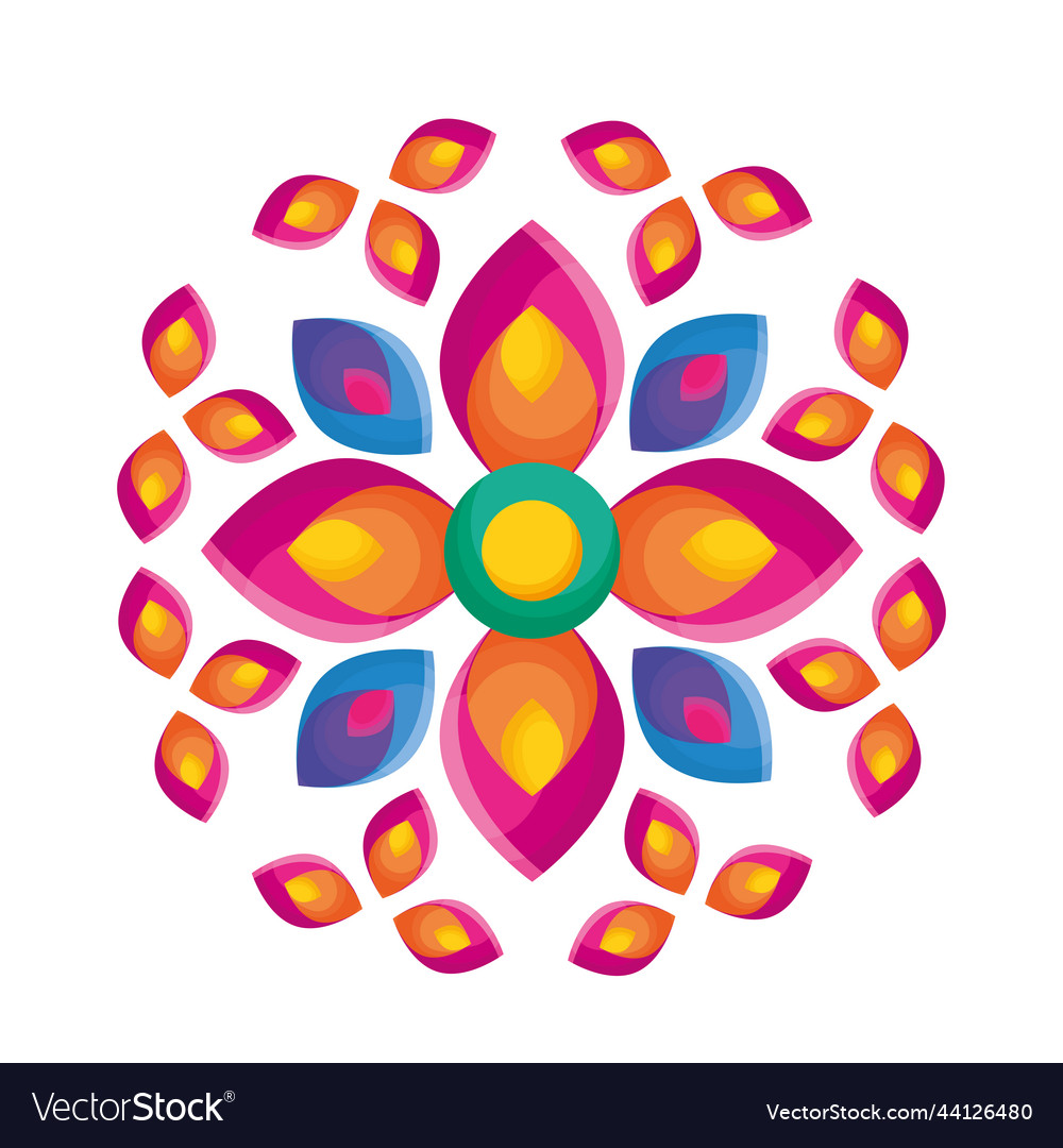 Colorful rangoli icon Royalty Free Vector Image